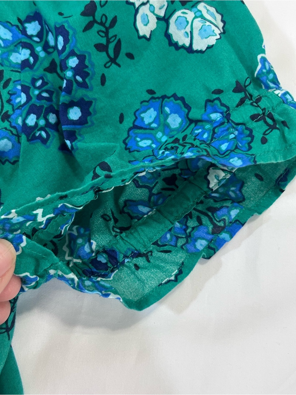 J. Crew Green Floral Short-Sleeve Midi Dress 4 - Picture 14 of 16